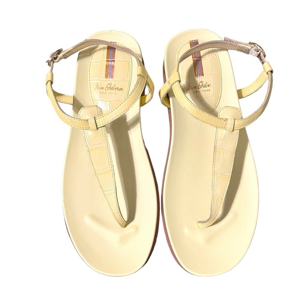 Sam Edelman Leather Naomi Thong Sandals Size 7.5 Yellow